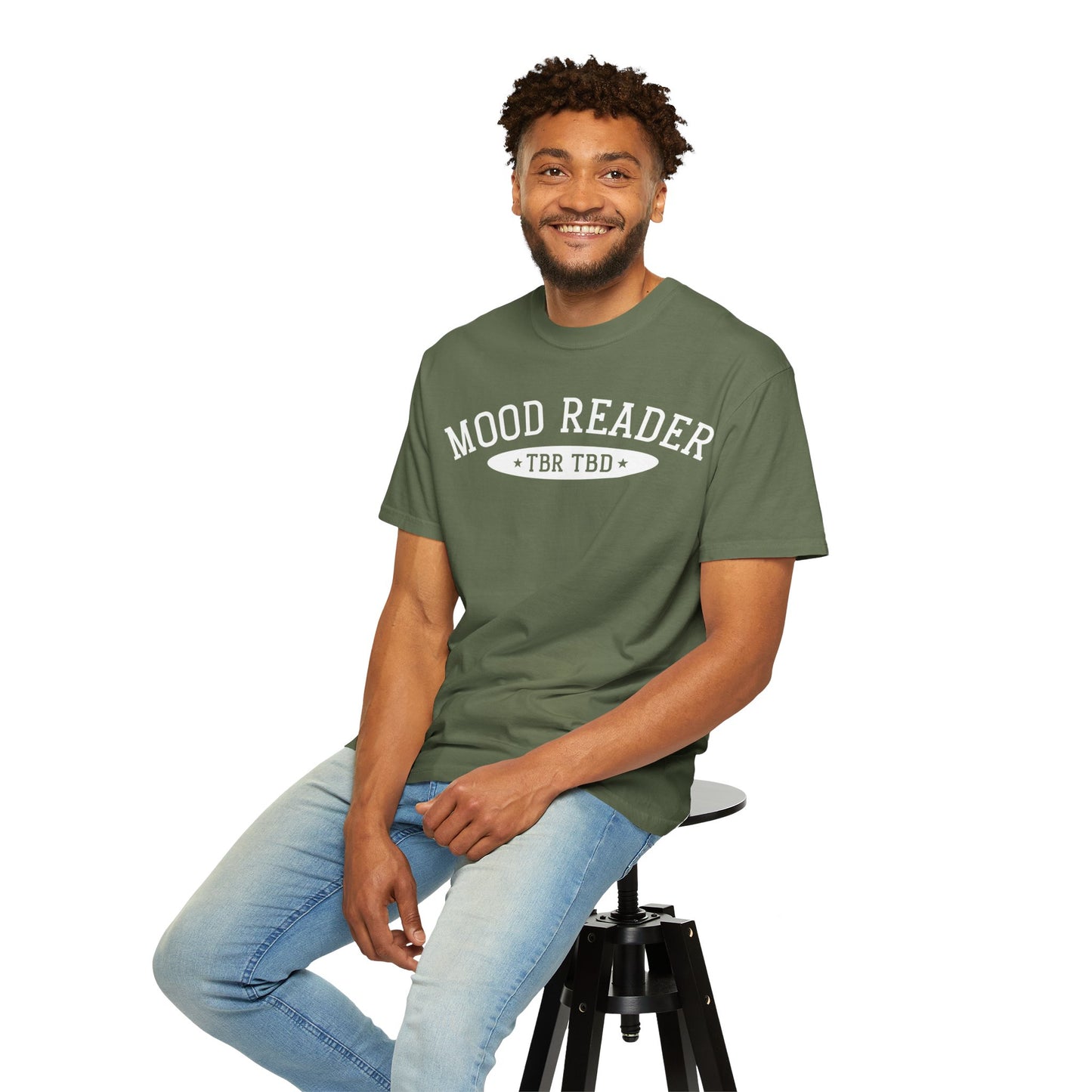 Mood Reader | TBR TBD Comfort Color T-shirt | Bookish Merch to Support the Book to Screen Club