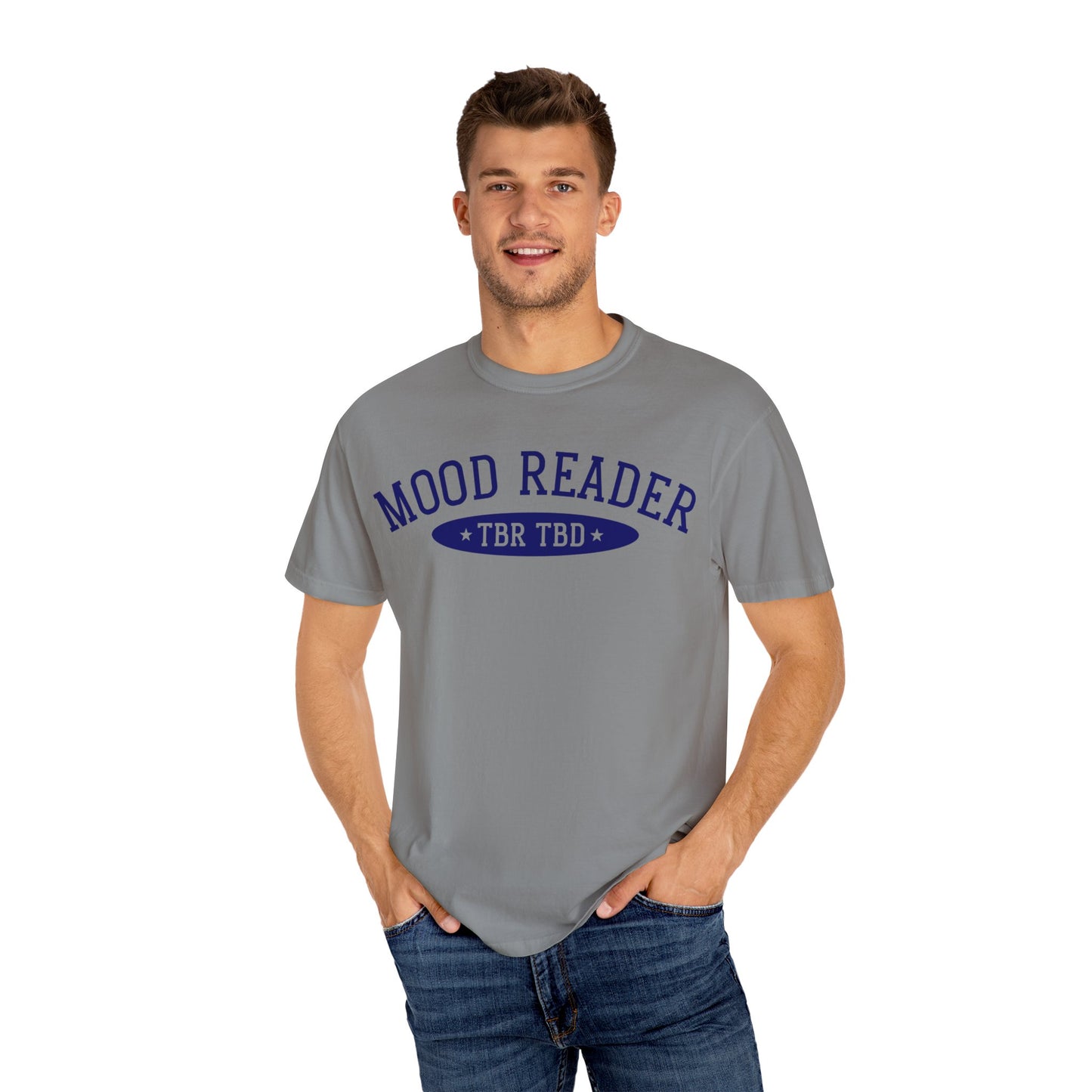 Mood Reader | TBR TBD Comfort Color T-shirt | Bookish Merch to Support the Book to Screen Club