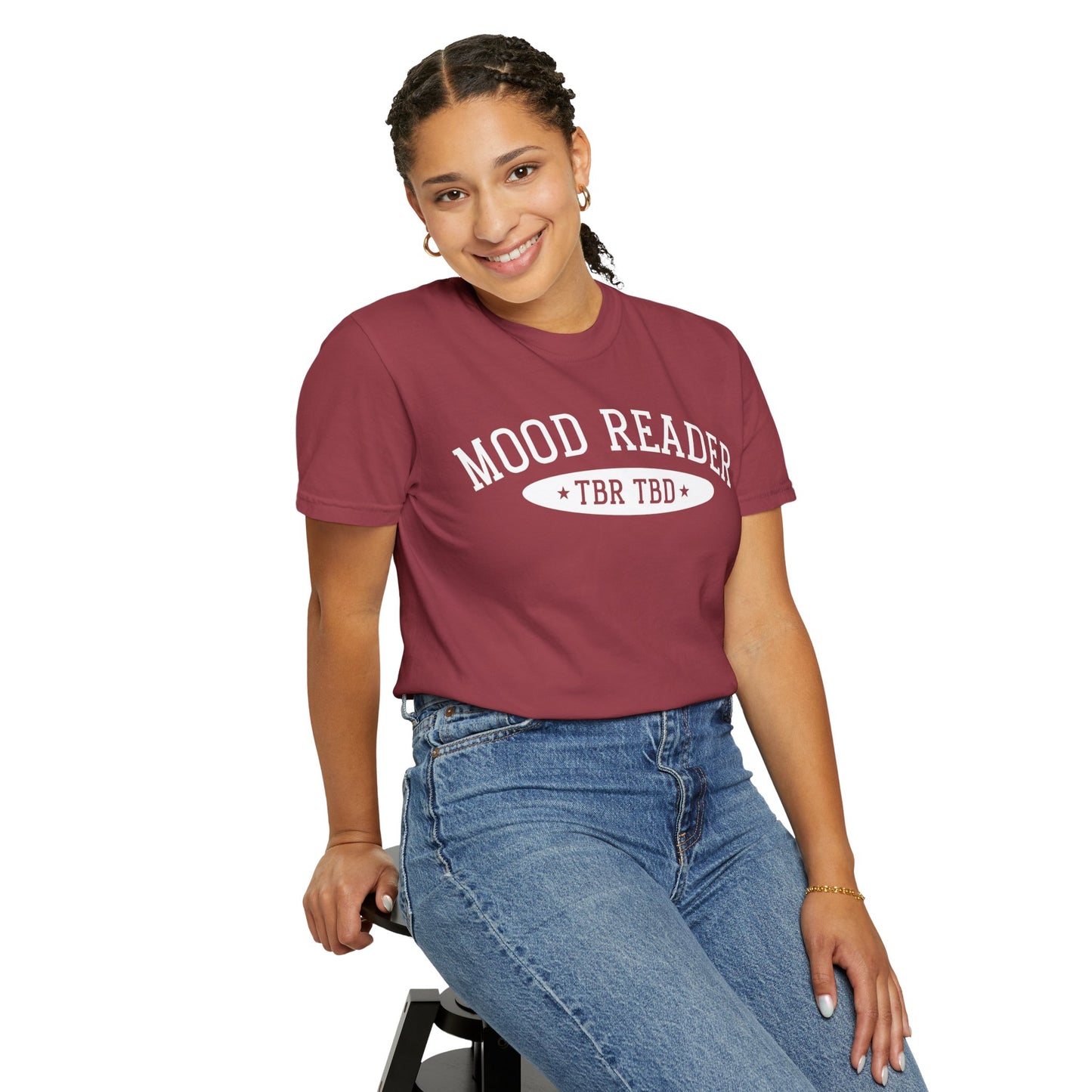 Mood Reader | TBR TBD Comfort Color T-shirt | Bookish Merch to Support the Book to Screen Club