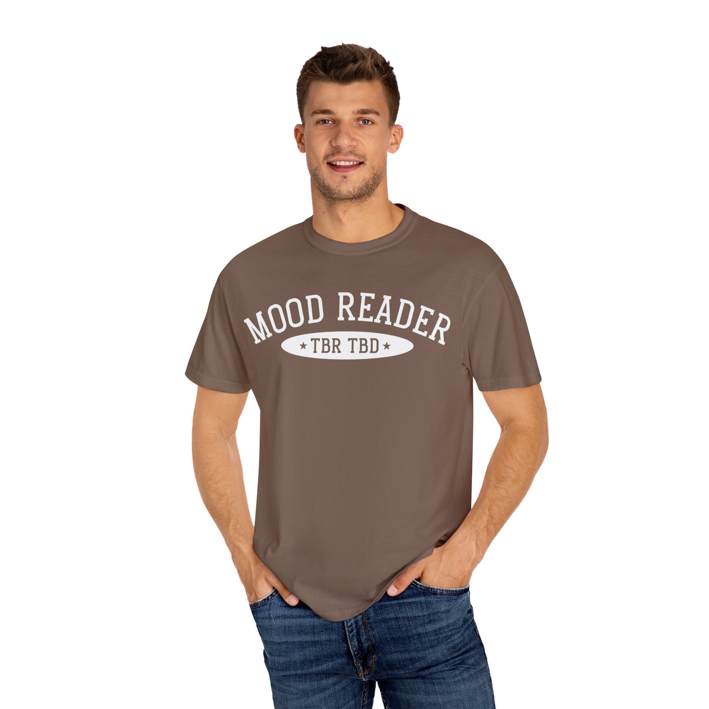 Mood Reader | TBR TBD Comfort Color T-shirt | Bookish Merch to Support the Book to Screen Club